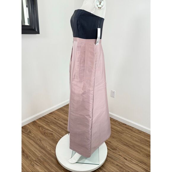 Kay Unger Womens Vivienne Strapless Walk Thru Gown Woodrose Navy Size 12 - Picture 7 of 11